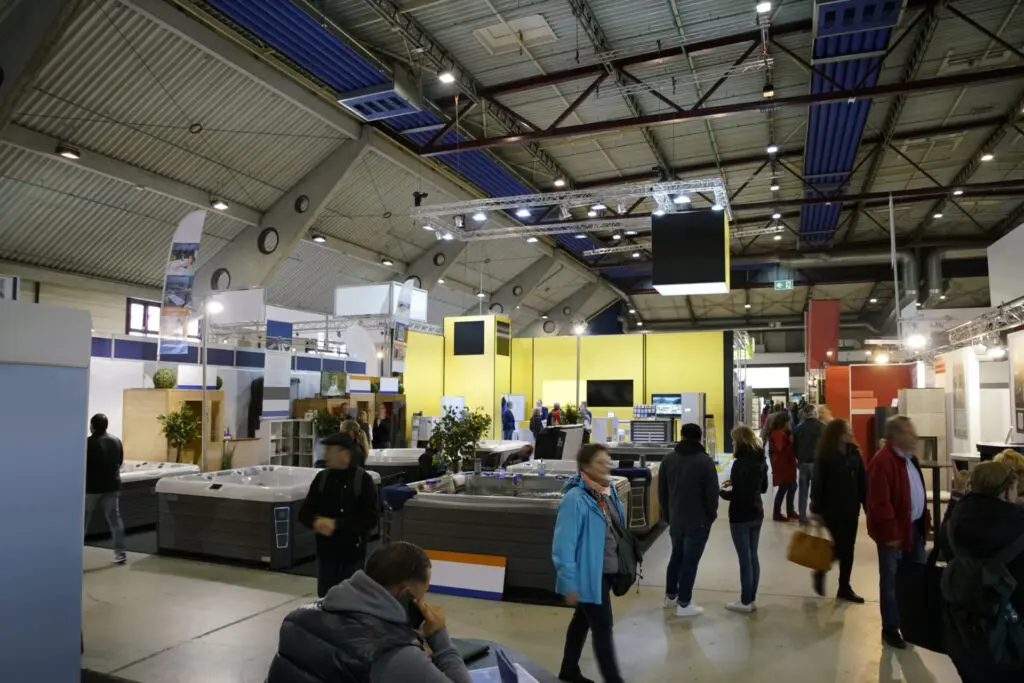 An Exhibitor Showcases Their Hot Tubs On Exhibition Day.