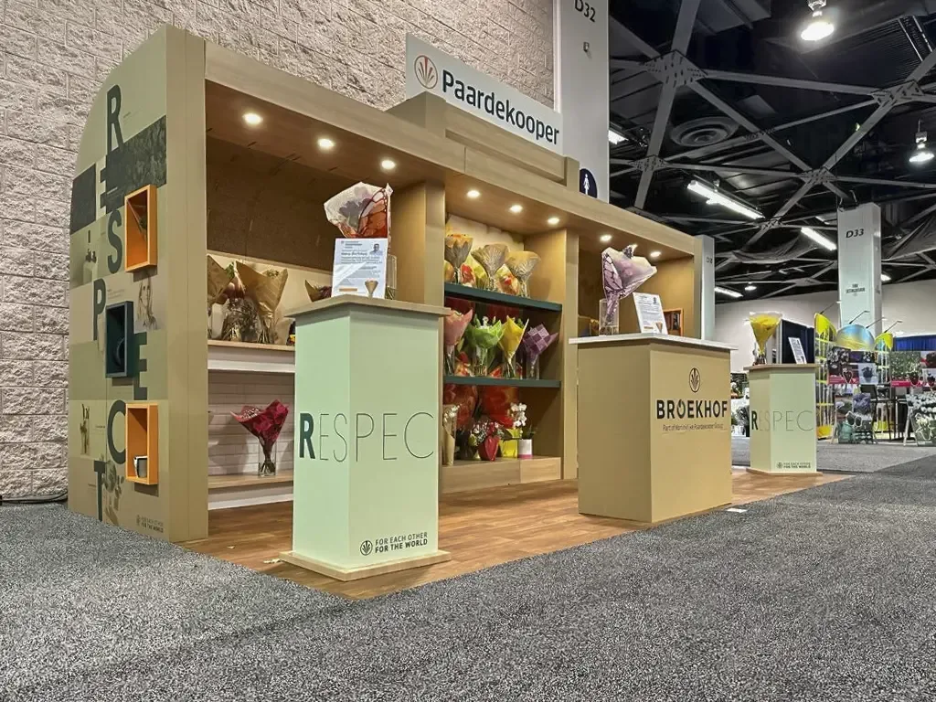 Broekhof's Cardboard Trade Show Booth At The 2024 Global Produce And Floral Show In Anaheim, California.