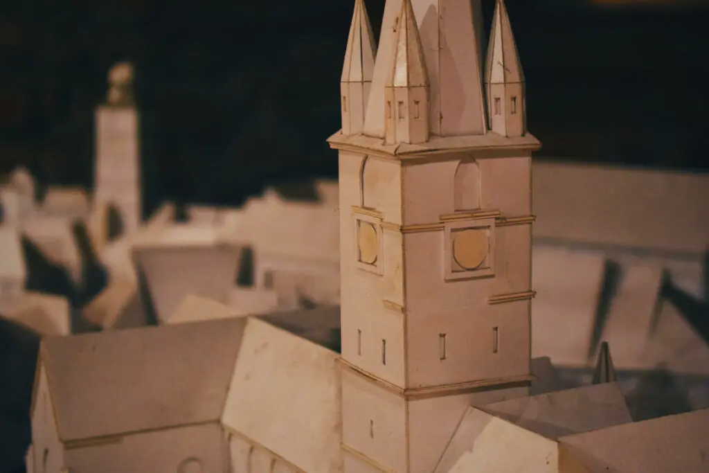 A Model Castle Constructed Entirely Out Of Cardboard.