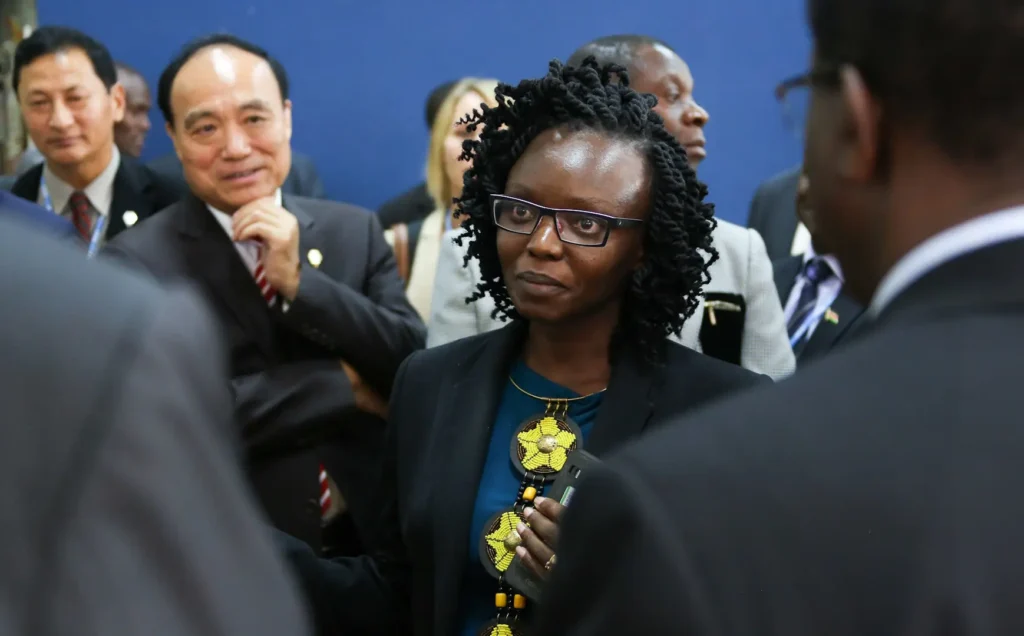 International delegates at a trade show in Africa.