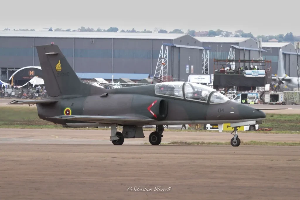 Air Force of Zimbabwe K8 trainer jet photographed at the 2024 AAD Expo at Waterkloof by Sebastian Horrell.