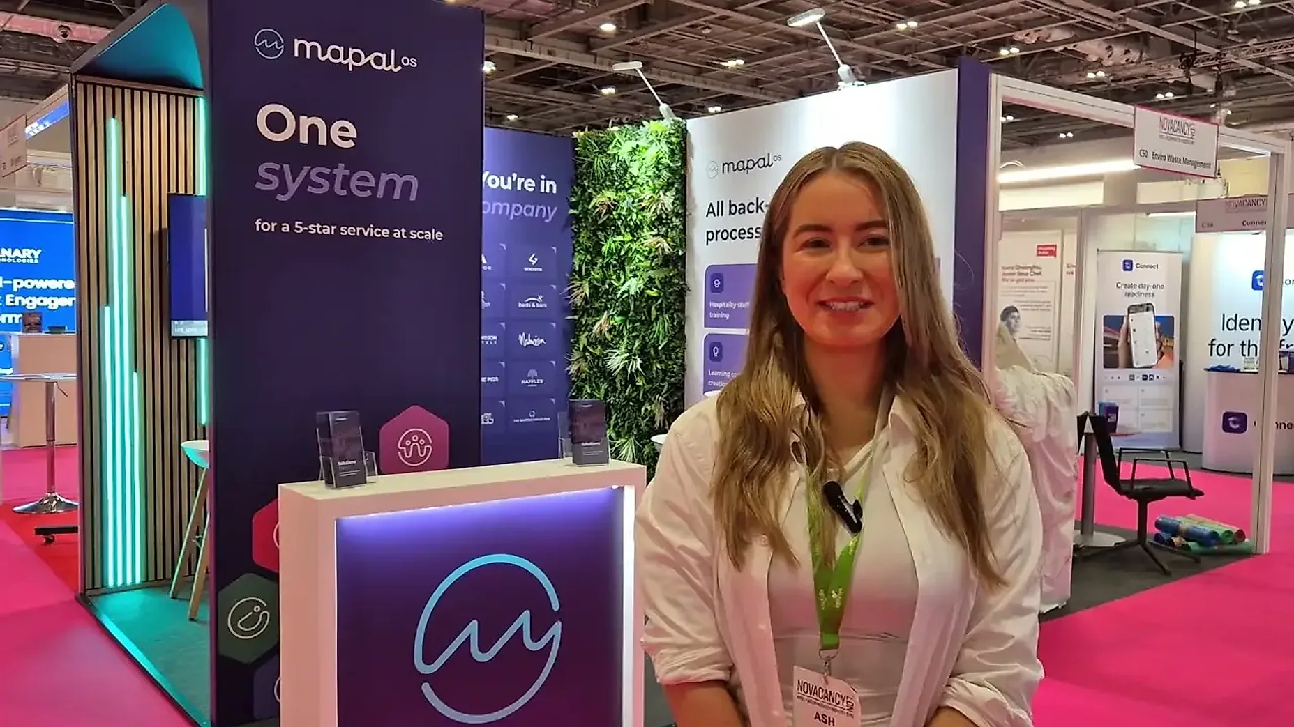 Ash Miller of Mapal on their Booth Exhibits stand at No Vacancy, ExCeL London