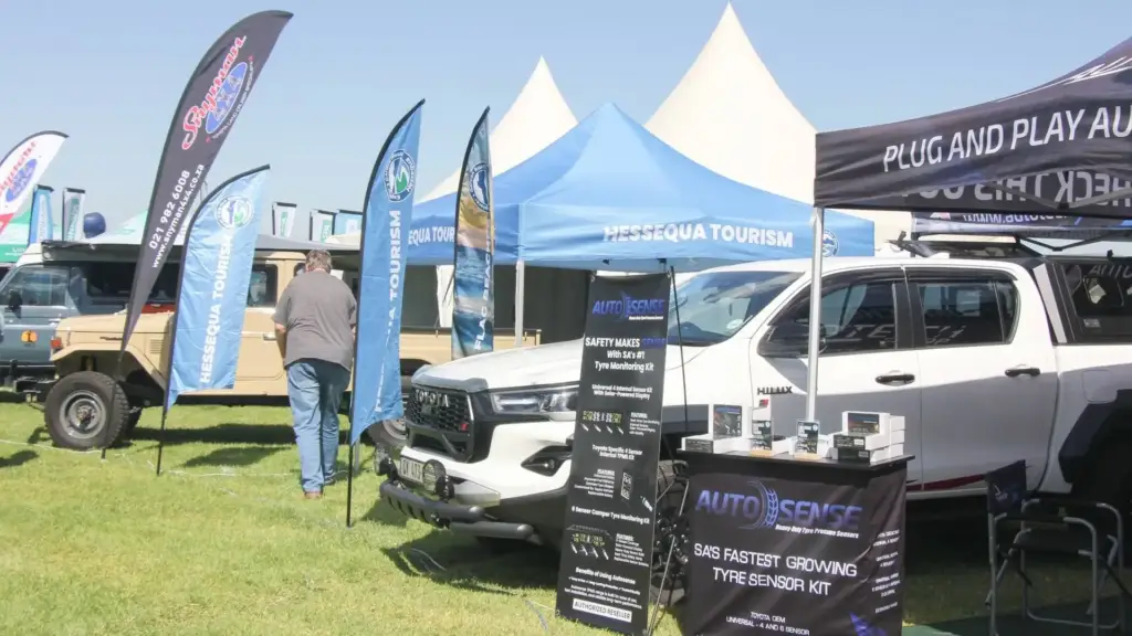 A display of 4x4 trucks at the South African 4x4 & Outdoor Show.
