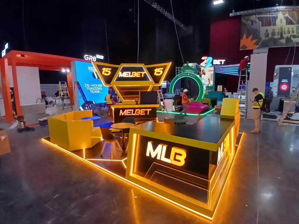 Melbet's Exhibition Stand at SiGMA Africa 2026 built by Booth Exhibits™.