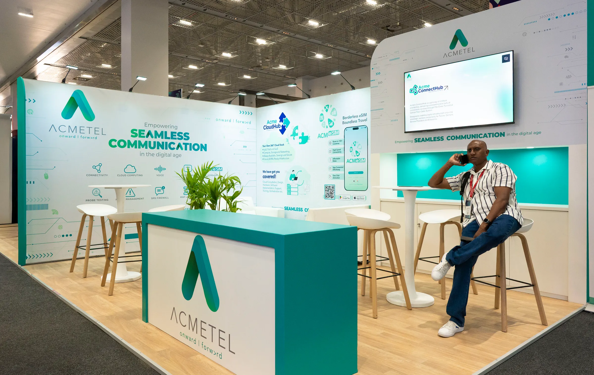 Acmetel modular exhibition stand by Booth Exhibits