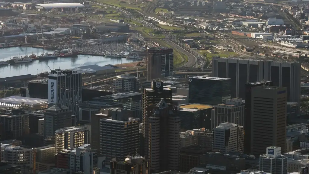 A view of Cape Town's central business district taken from Table Mountain.