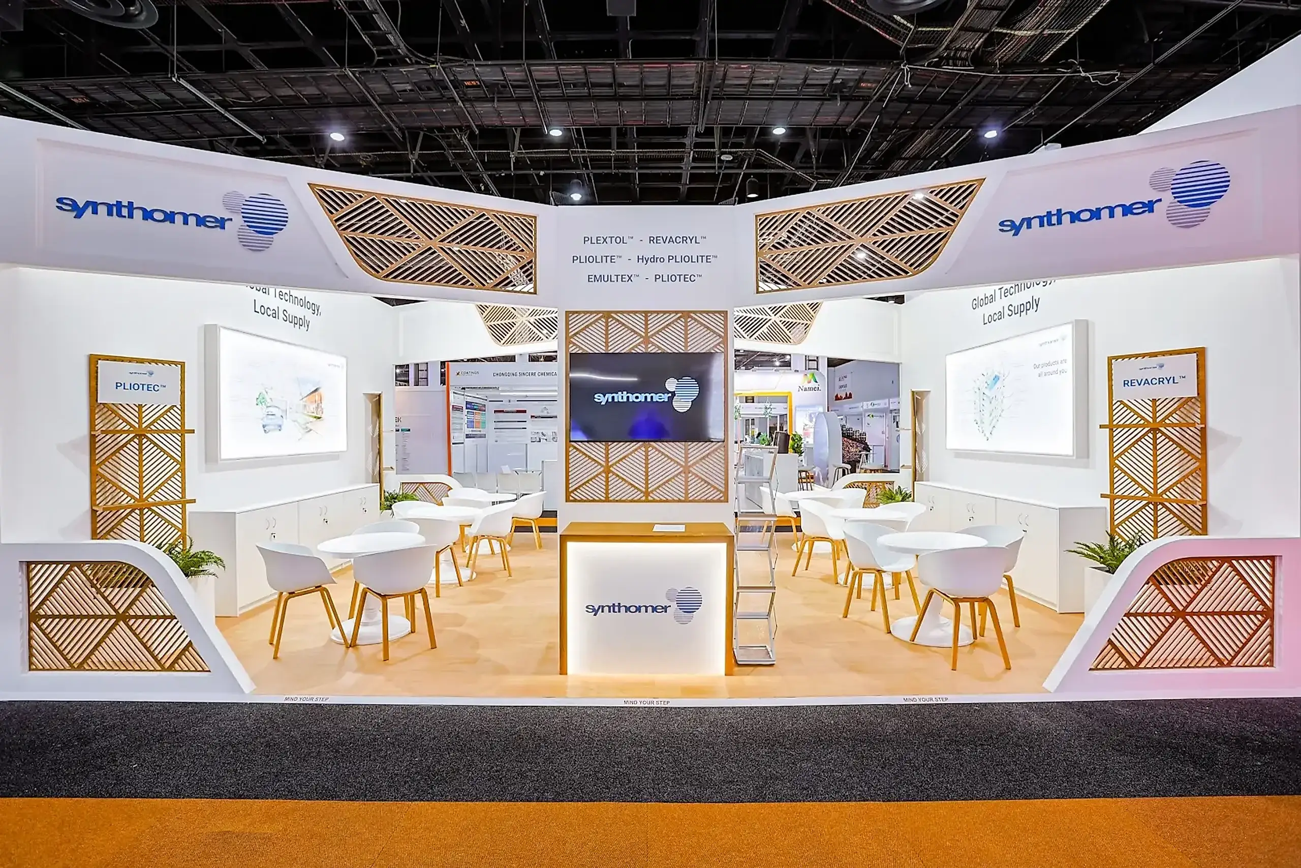 Synthomer walk-through exhibition stand by Booth Exhibits at Coatings For Africa, Sandton